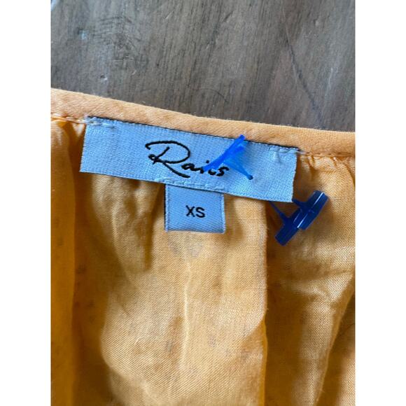 Rails Eyelet Midi Dress XS Marigold Cotton Flutter Sleeve Lined Boho Summer - Picture 5 of 6